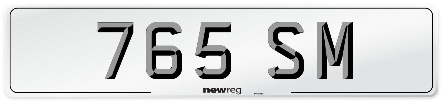 765 SM Number Plate from New Reg